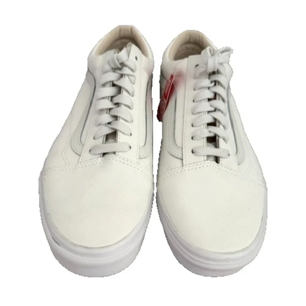 Vans Old Skool Men's Size 10 Classic Tumbled Leather True White Skate Shoes